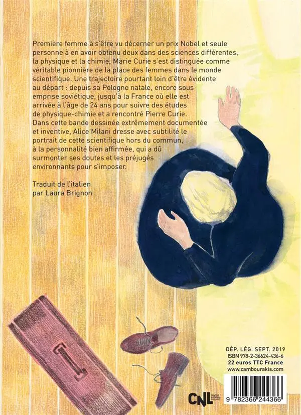 Verso de l'album Marie Curie