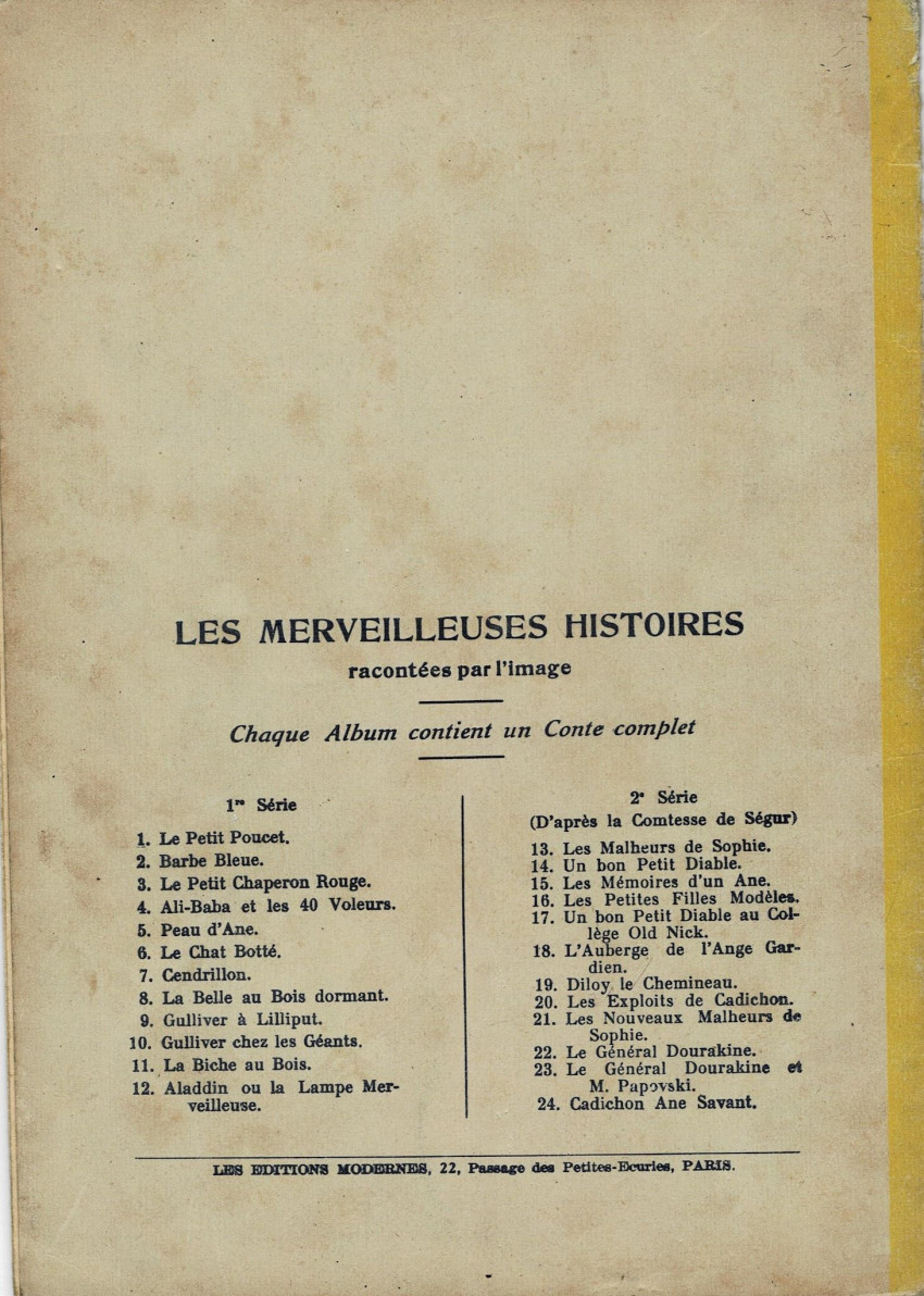 Verso de l'album Les merveilleuses histoires racontées par l'image 22 Le général Dourakine