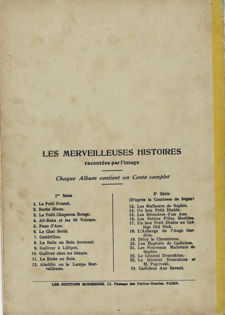 Verso de l'album Les merveilleuses histoires racontées par l'image 22 Le général Dourakine
