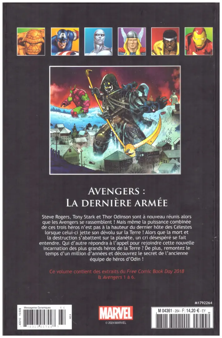 Verso de l'album Marvel Comics - La collection de référence Tome 264 Avengers - La Dernière Armée
