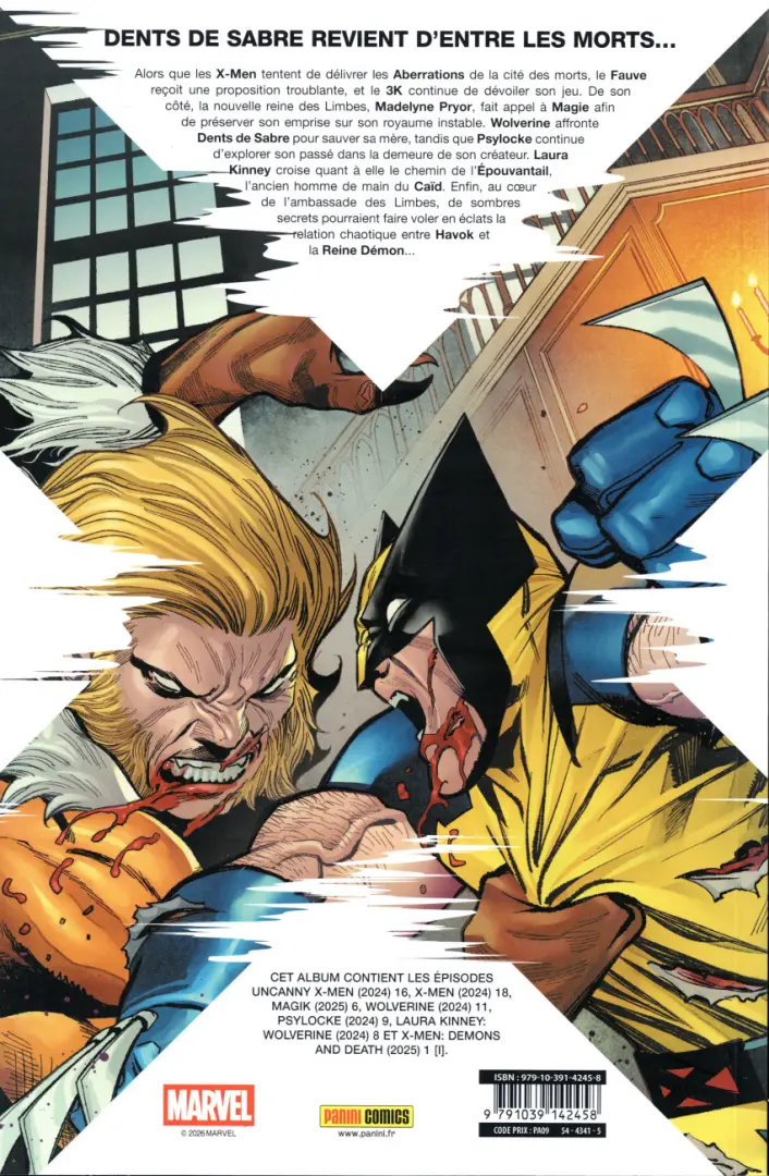 Verso de l'album X-Men 25
