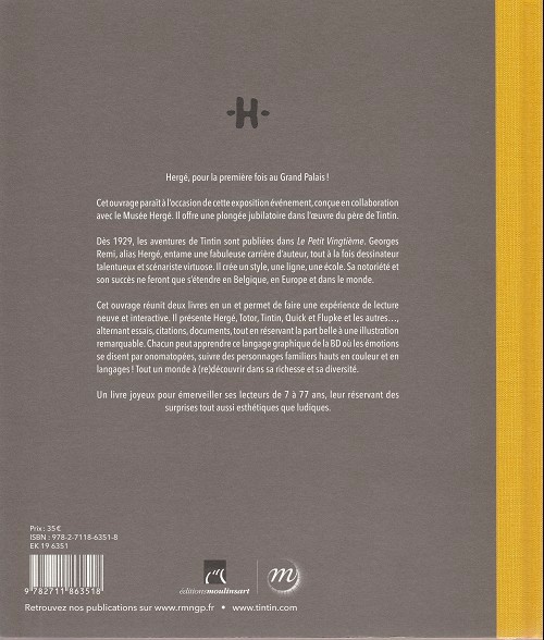Verso de l'album Hergé - l'exposition de papier (Grand palais)