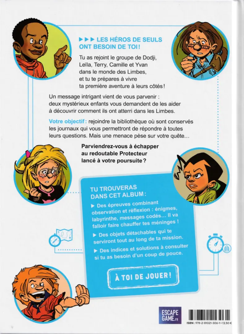 Verso de l'album Seuls Escape Game - Dans le viseur des Protecteurs