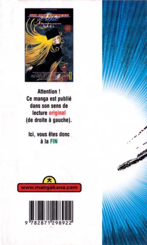 Verso de l'album Galaxy express 999 9
