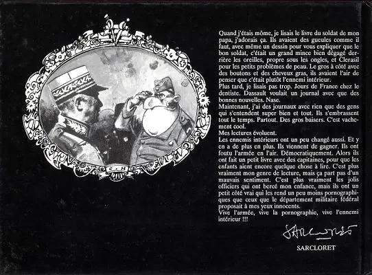 Verso de l'album Léon Coquillard Divisionnaire de l'après 26 novembre