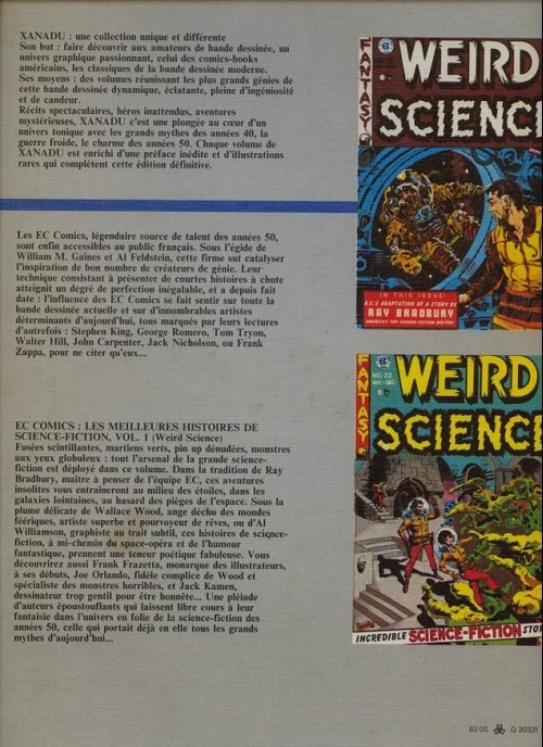 Verso de l'album Les Meilleures histoires de... Tome 2 Les meilleures histoires de Science-Fiction