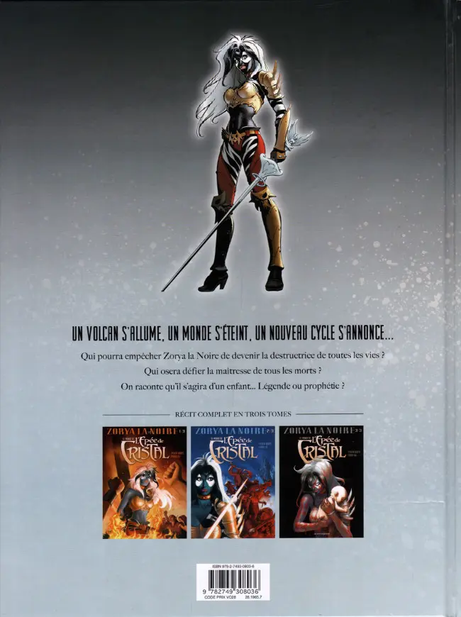 Verso de l'album Le Monde de l'Épée de Cristal Tome 3 Zorya la Noire 3/3