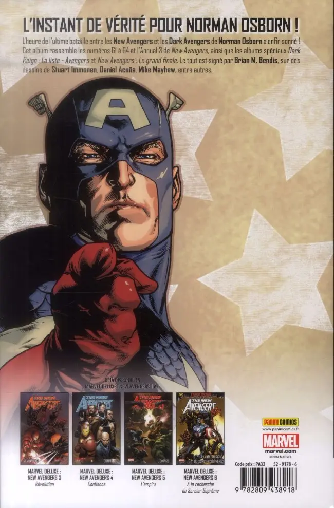 Verso de l'album The New Avengers Tome 7 Siège