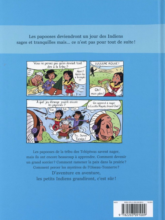 Verso de l'album Les papooses Les papooses à l'école des Tchipiwas