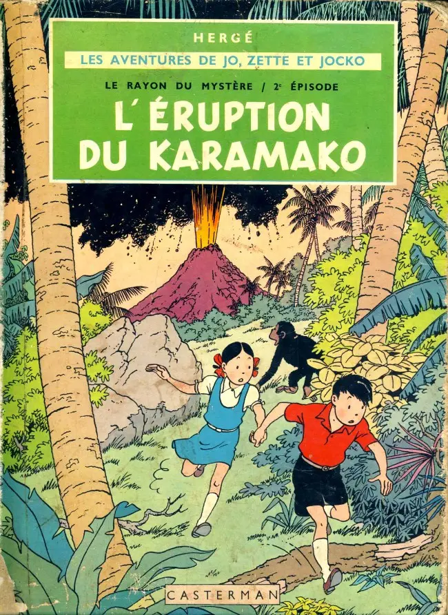 Couverture de l'album Les Aventures de Jo, Zette et Jocko Tome 4 Le Rayon du Mystère 2e épisode, L'éruption du Karamako