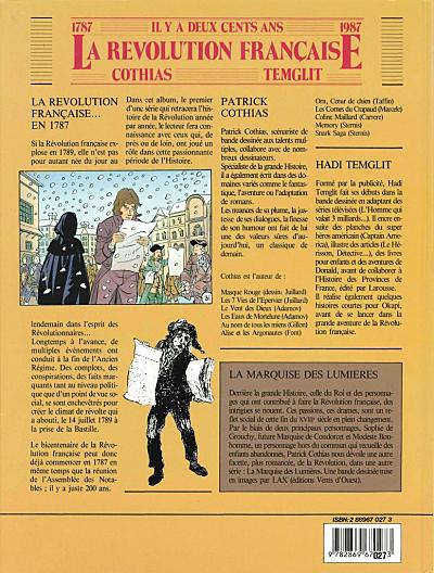 Verso de l'album La Révolution française Tome 1 Le secret de la femme en noir