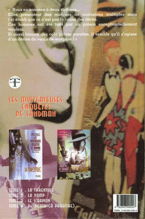Verso de l'album Les Mystérieuses Enquêtes de Sandman Tome 3 Le Scorpion