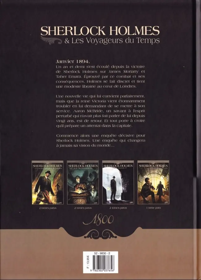 Verso de l'album Sherlock Holmes & Les Voyageurs du temps Tome 1 La trame