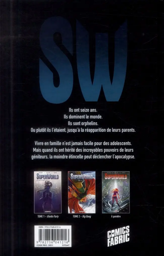 Verso de l'album SuperWorld Tome 2 Big bang