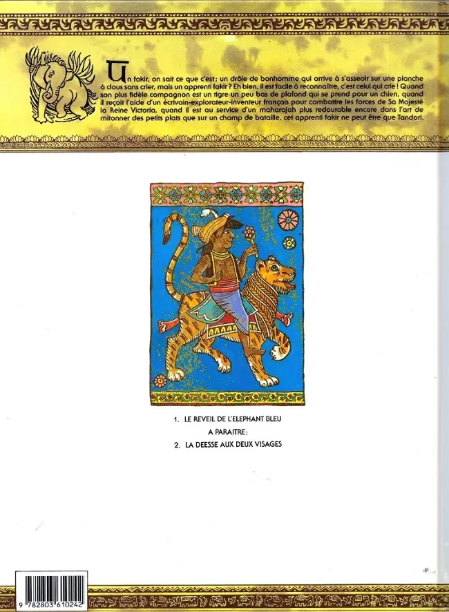 Verso de l'album Tandori Tome 1 Le Réveil de l'éléphant bleu