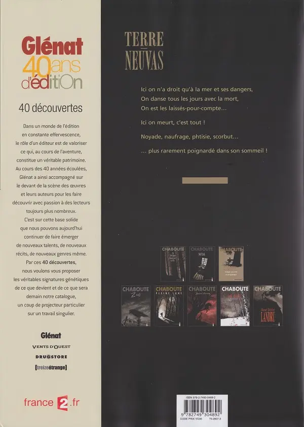 Verso de l'album Terre-Neuvas