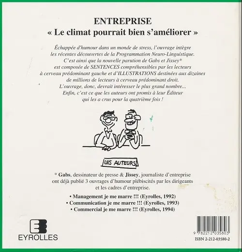 Verso de l'album je me marre ... Entreprise... Le climat pourrait bien s'améliorer !!!