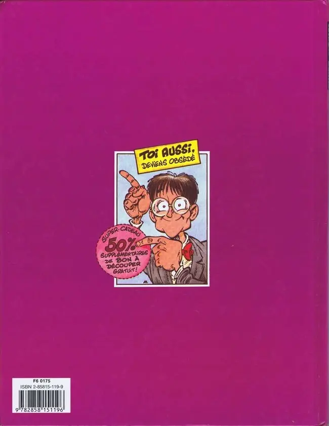 Verso de l'album Athanagor Wurlitzer, obsédé sexuel Tome 3 Mode d'emploi