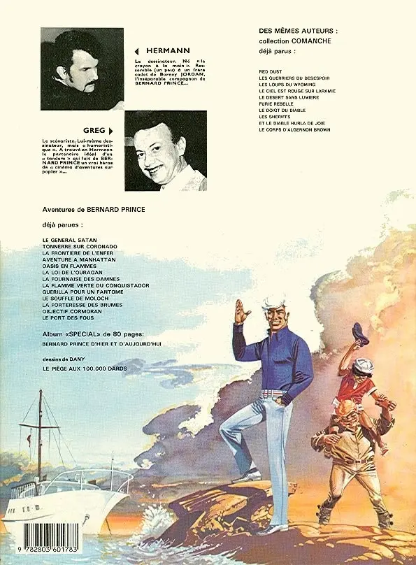 Verso de l'album Bernard Prince Tome 9 Guérilla pour un fantôme