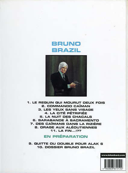 Verso de l'album Bruno Brazil Tome 8 Orage aux Aléoutiennes