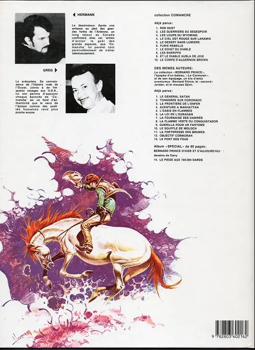Verso de l'album Comanche Tome 2 Les guerriers du desespoir