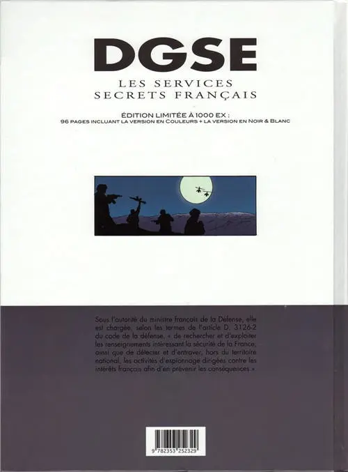 Verso de l'album DGSE Tome 1 Dossier 1 : La piste irakienne