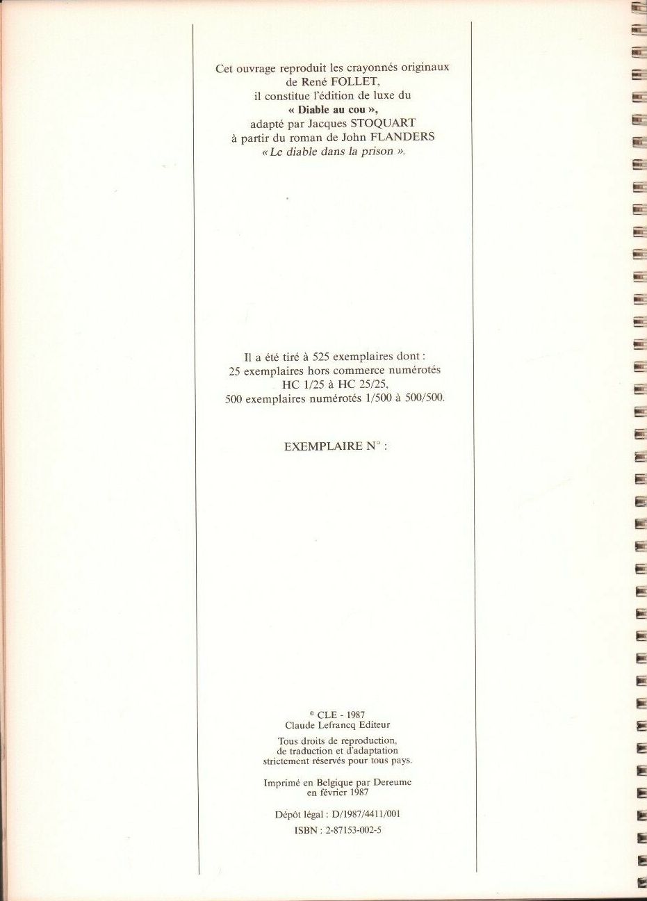 Verso de l'album Les enquêtes d'Edmund Bell Tome 1 Le Diable au cou - crayonnés