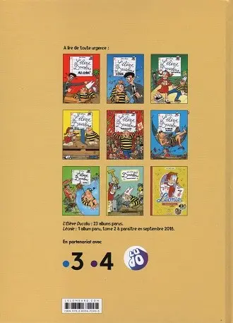 Verso de l'album L'Élève Ducobu Tome 7 Vivement les vacances !