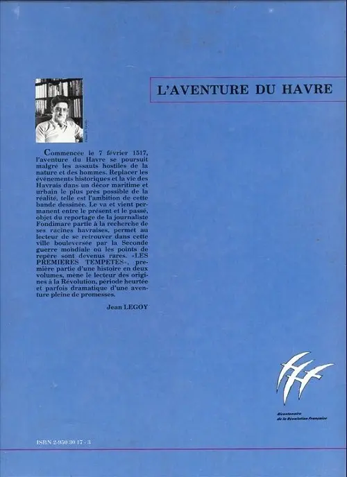 Verso de l'album L'Aventure du Havre Les Premières Tempêtes (1517-1789)