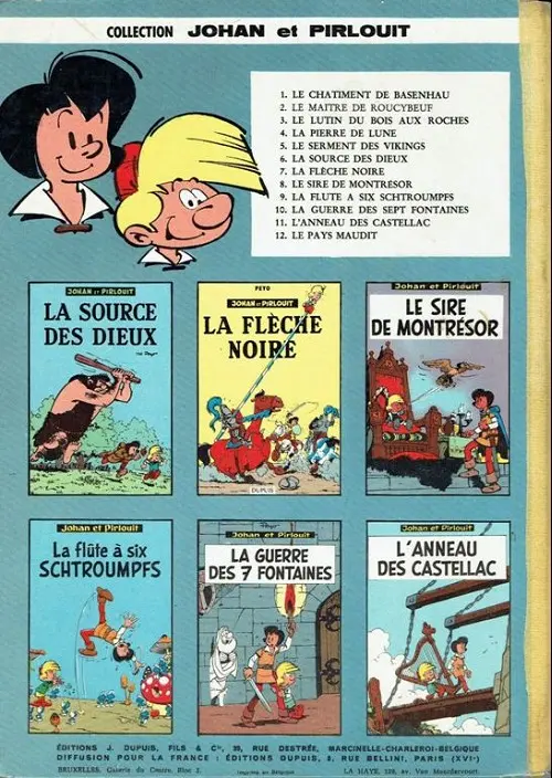 Verso de l'album Johan et Pirlouit Tome 9 La flûte à six schtroumpfs