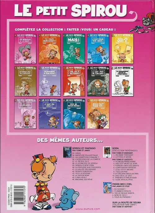 Verso de l'album Le Petit Spirou Tome 1 Dis bonjour à la dame !