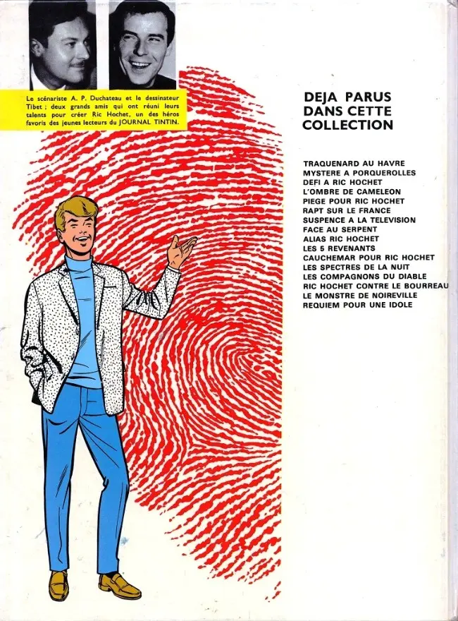 Verso de l'album Ric Hochet Tome 9 Alias Ric Hochet