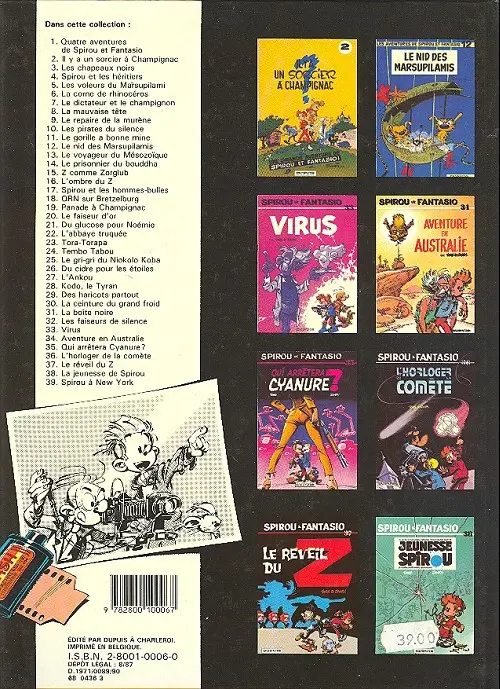 Verso de l'album Spirou et Fantasio Tome 4 Spirou et les héritiers