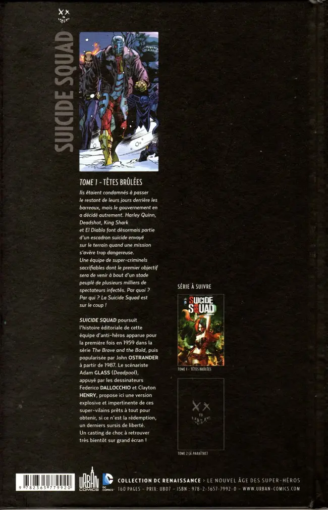 Verso de l'album Suicide Squad Tome 1 Têtes brulées