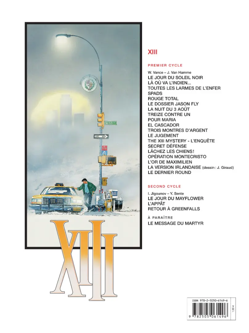 Verso de l'album XIII Tome 1 Le Jour du soleil noir