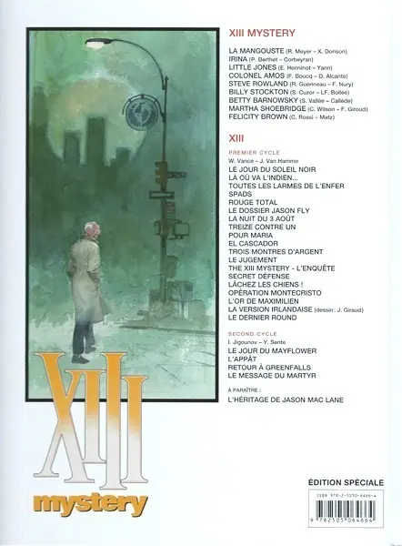 Verso de l'album XIII Mystery Tome 4 Colonel Amos