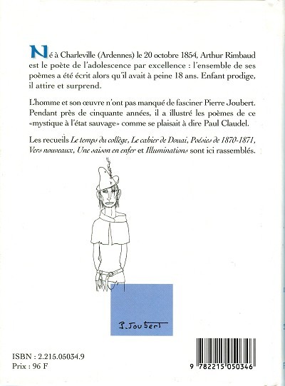 Verso de l'album Œuvres poétiques d'Arthur Rimbaud