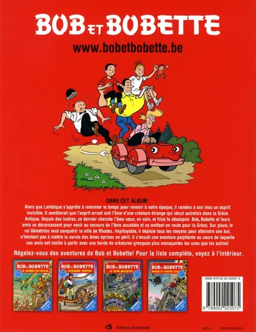 Verso de l'album Bob et Bobette Tome 312 L'âme accablée