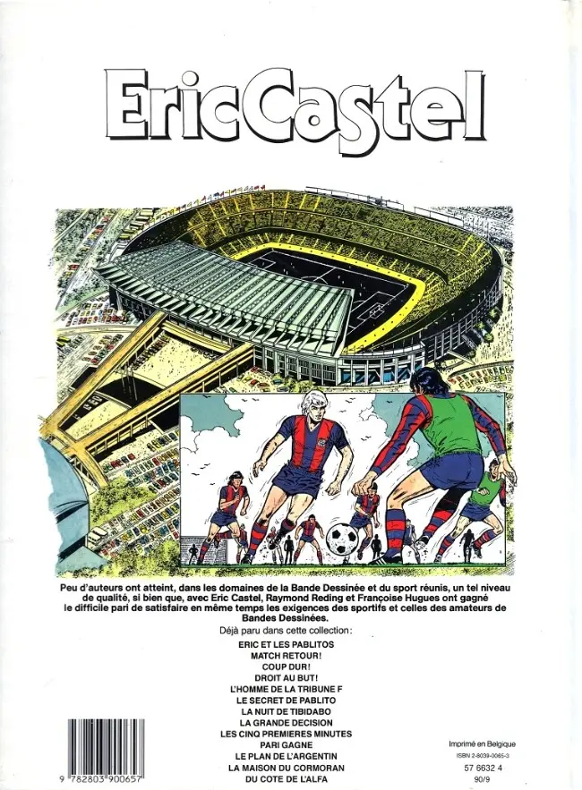 Verso de l'album Eric Castel Tome 14 Cinquième but pour Lille !