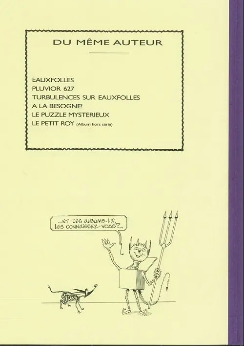 Verso de l'album La Nef des fous Les yeux de dentelle
