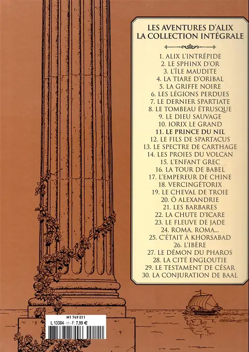 Verso de l'album Alix La collection Tome 11 Le prince du Nil