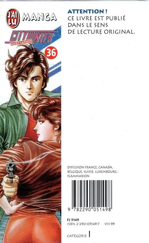 Verso de l'album City Hunter - Nicky Larson 36 Forever City Hunter