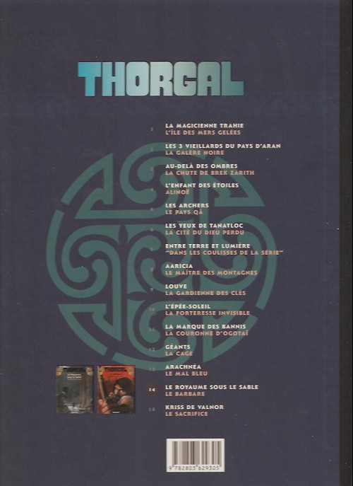 Verso de l'album Thorgal Tome 14 Le royaume sous le sable / Le barbare