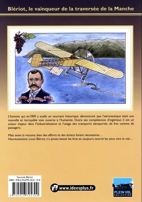 Verso de l'album Blériot Le vainqueur de la traversée de la Manche