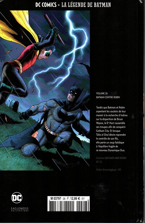 Verso de l'album DC Comics - La Légende de Batman Volume 26 Batman contre robin