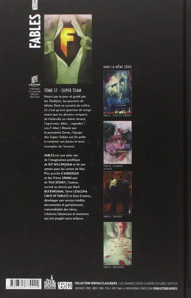 Verso de l'album Fables Tome 17 Super Team