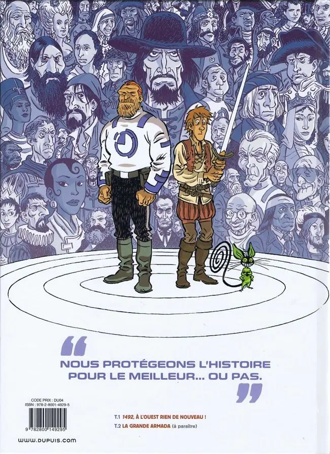 Verso de l'album Les Brigades du temps Tome 1 1492, à l'ouest rien de nouveau !