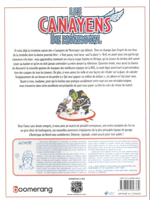 Verso de l'album Les Canayens de Monroyal - Les Hockeyeurs Tome 3 Filet garni !