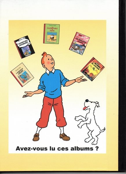 Verso de l'album Tintin L'inconnu de Lascaux