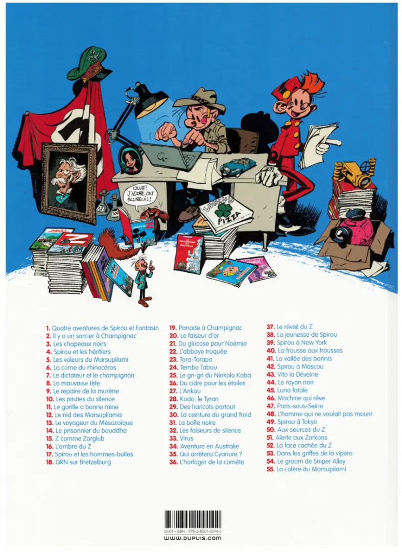 Verso de l'album Spirou et Fantasio Tome 12 Le nid des Marsupilamis